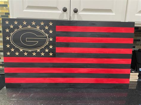 Georgia Bulldog Wooden Flag - Etsy