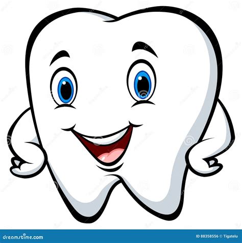 Cartoon Funny Tooth Character Posing Stock Vector - Illustration of ...