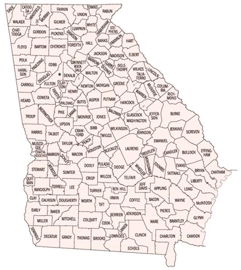 Map of Georgia Counties