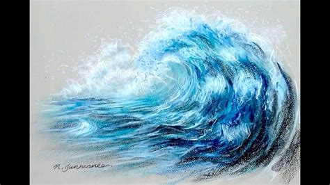 Drawing angry tsunami wave in pastel - Time lapse - วาดคลื่นยักษ์ด้วยพาสเทล - YouTube