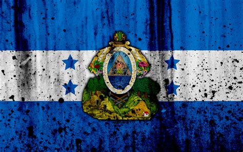 Download wallpapers Honduran flag, 4k, grunge, flag of Honduras, North America, Honduras ...