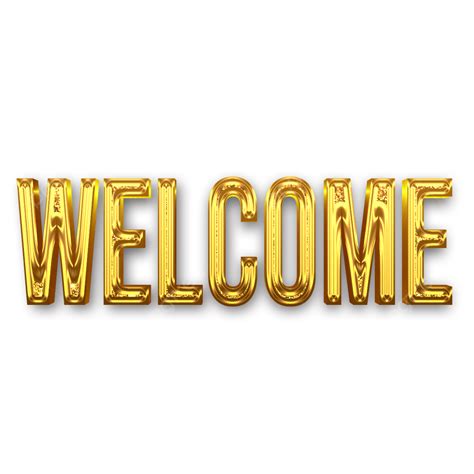 Welcome 3d Gold Lettering Text Vector, Welcome, Greetings, Welcome 3d PNG Transparent Clipart ...