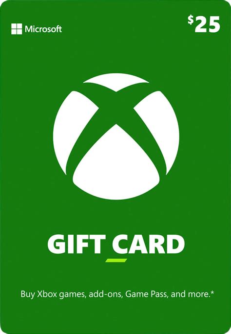 Microsoft Xbox $25 Gift Card XBOX MICROSOFT GIFT CARD 2015 - Best Buy