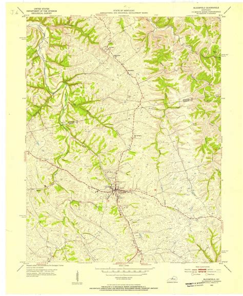 1953 Bloomfield, KY - Kentucky - USGS Topographic Map - Historic Pictoric