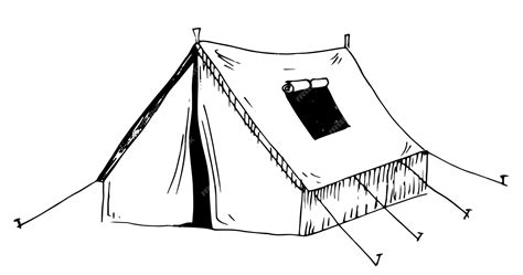 Premium Vector | Drawing of Tent for camping Vector hand drawn illustration in doodle style ...