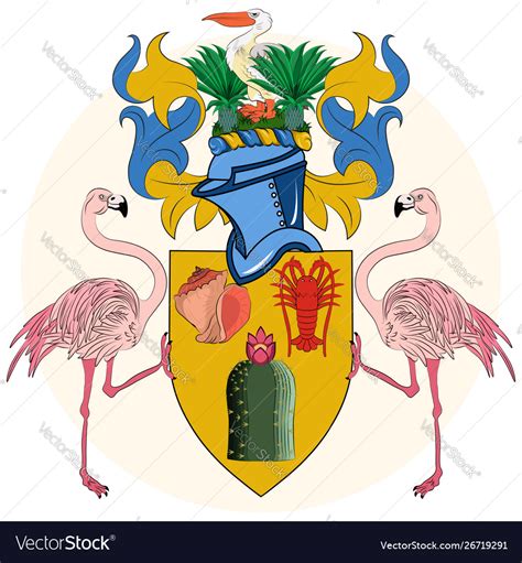 Coat arms turks and caicos islands Royalty Free Vector Image