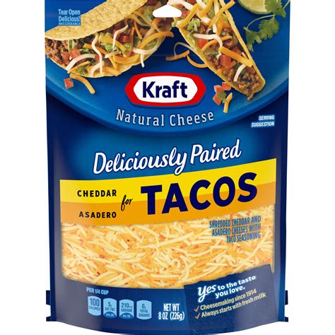 Deliciously Paired Cheddar & Asadero for Tacos - Kraft Natural Cheese