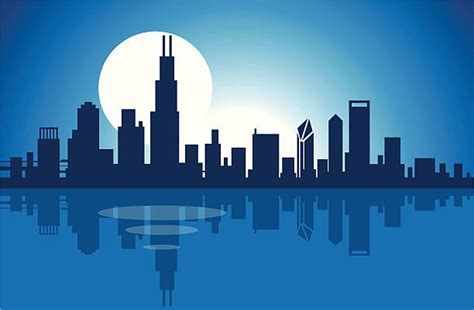 Chicago Skyline Clip Art, Vector Images & Illustrations - iStock