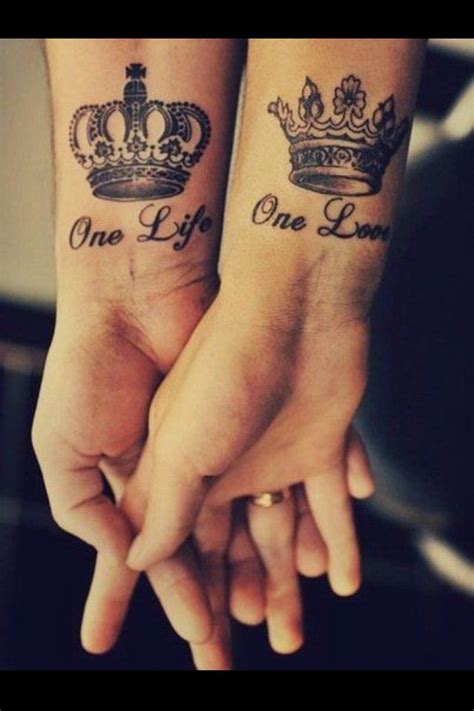 Couple crown tattoo