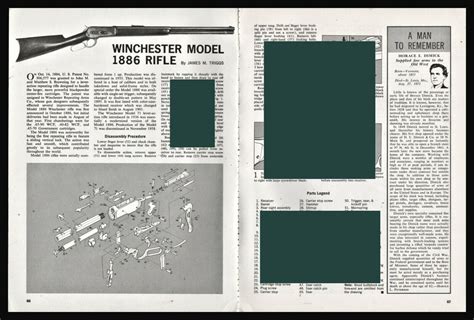 WINCHESTER Model 1886 Rifle Exploded Parts List Assemblyh Disassembly Article | #3832422077