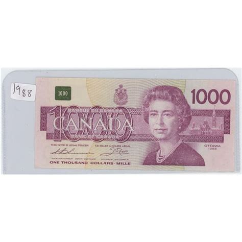 1988 Canadian 1000 Dollar Bill - Schmalz Auctions