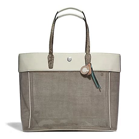 COACH F29102 - BEACH CLEAR LARGE TOTE - SILVER/NATURAL | COACH HANDBAGS