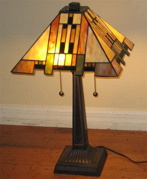 Tiffany Style Stained Glass Mission Lamp "Aspen" | eBay