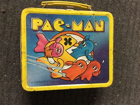 Pac-man Rare Metal Lunch Box With Thermos 1980s - Etsy