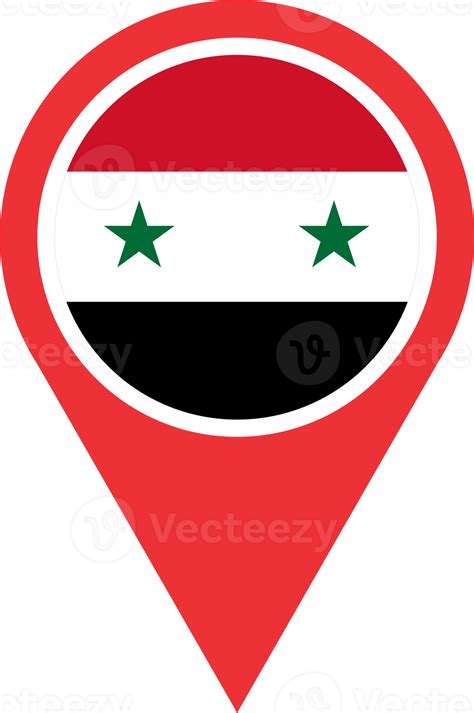 Syria flag pin map location 22101782 PNG