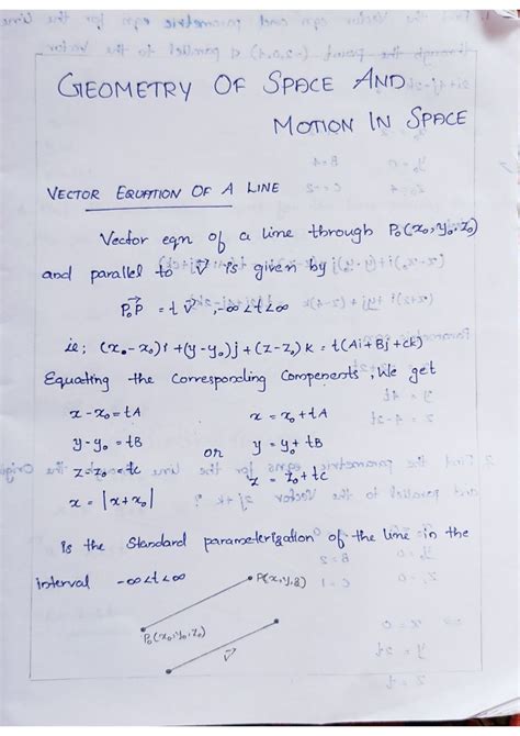 Vector equation of a line - Vector Calculus - Studocu