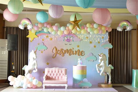 Jasmine's Pastel Unicorn Party | Unicorn themed birthday party, Unicorn ...