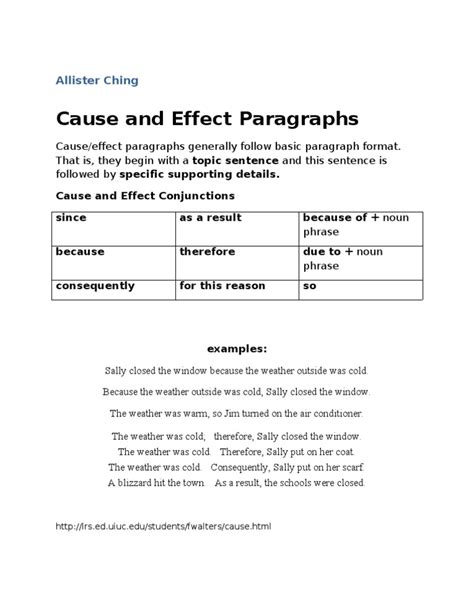 😂 Cause effect paragraph examples. Free Cause and Effect Example Essays. 2019-02-25