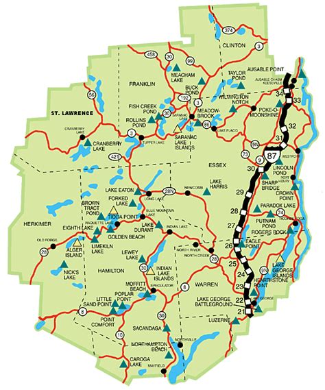 New York State Campgrounds Map - Tourist Map Of English