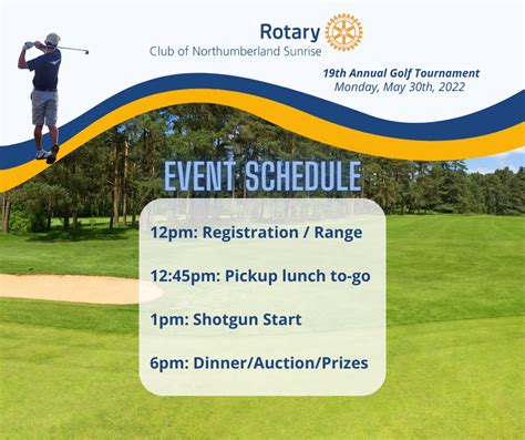 Golf Tournament Events Schedule | Rotary Club of Northumberland Sunrise