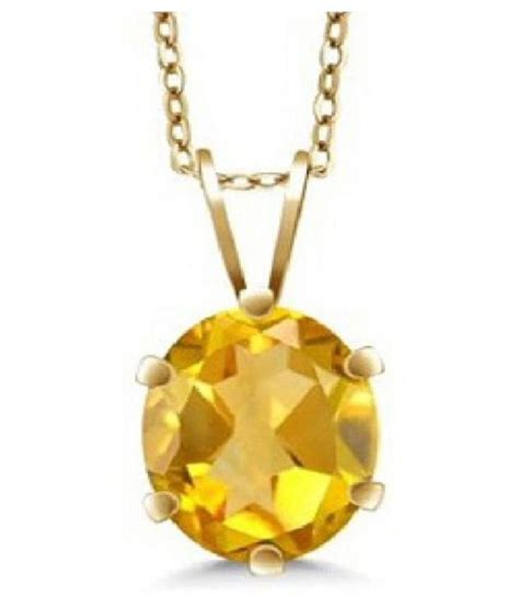 5 carat only Yellow Sapphire Pendant with Natural Yellow Sapphire & Lab ...