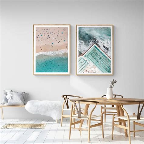 Set of 2 Bondi Beach Art Prints in 2020 | Beach art prints, Ocean home ...