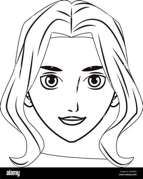 young woman face cartoon in front of camera vector illustration graphic ...