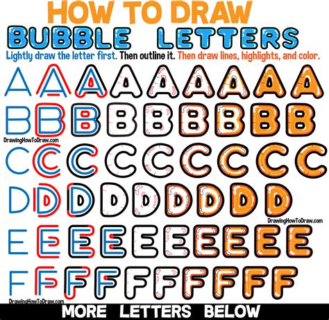 How to Draw Bubble Balloon Letters in Easy Step by Step Drawing Tutorial for Beginners – How to ...