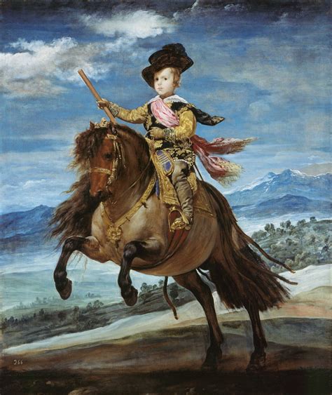 Velázquez, Diego Rodriguez Prince Balthasar Carlos on Horseback 1635 Oil on canvas, 82 1/16 x 68 ...