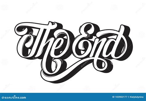 Vector Hand Drawn Lettering ` the End` Stock Vector - Illustration of finish, industry: 103902177