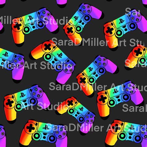 PS4 Remote Controller RAINBOW Design Seamless JPEG File | Etsy