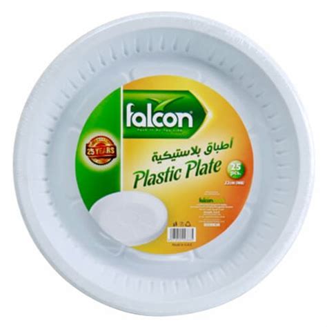 Falcon Round Plastic Plates White 26cm Online | Carrefour UAE