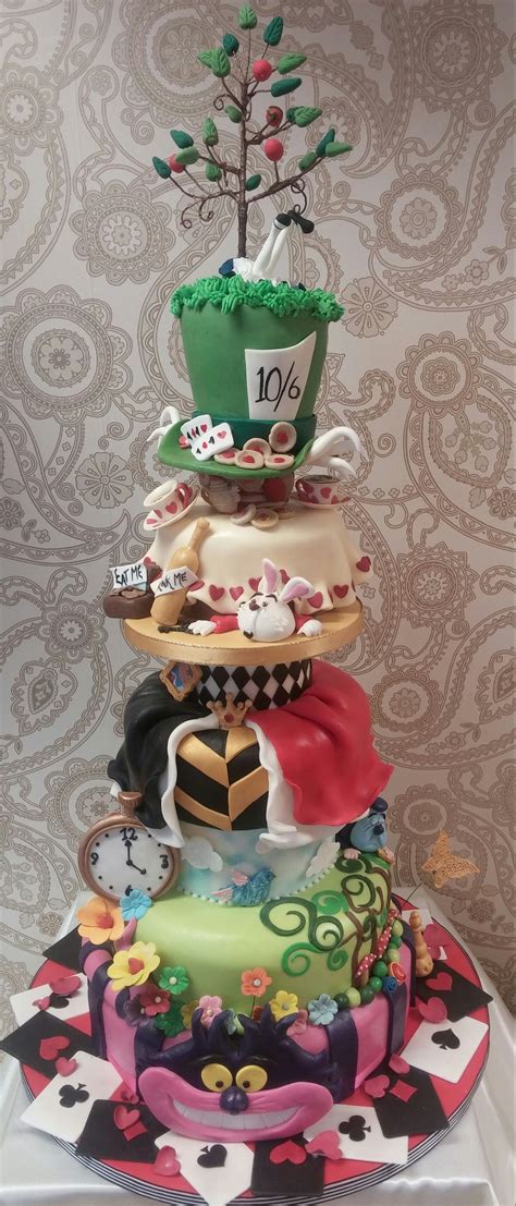 Alice in Wonderland themed Wedding Cake www.icedgarstang.co.uk | Alice ...