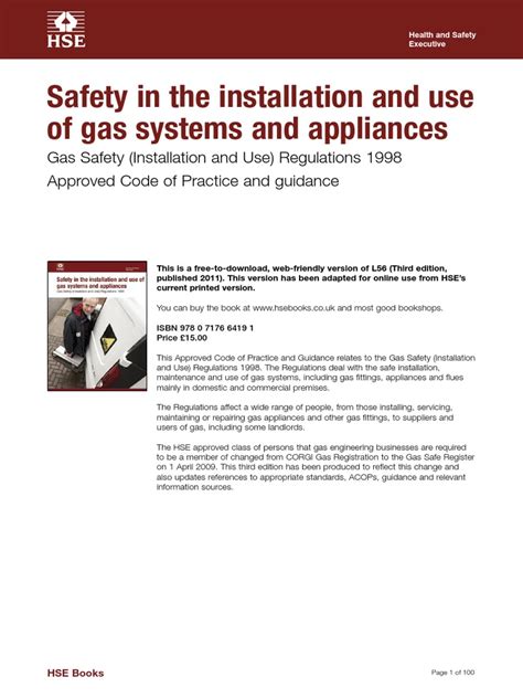 Safety in The Installation and Use of Gas Systems and Appliances | PDF ...