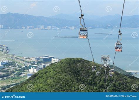 Cable Car on Lantau Island Hong Kong Editorial Stock Image - Image of ...