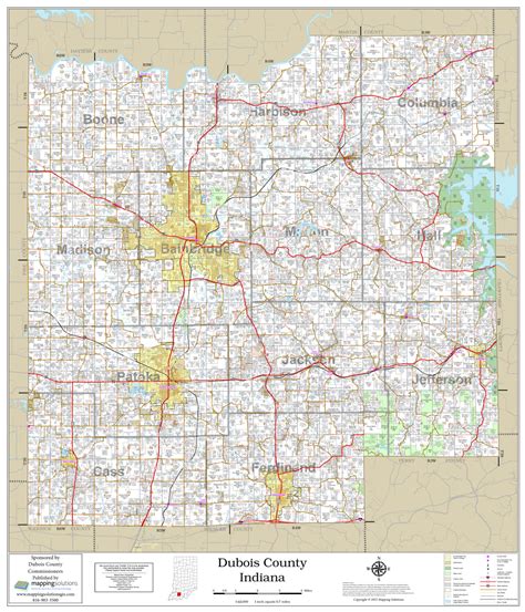 Dubois County Indiana 2022 Wall Map | Mapping Solutions