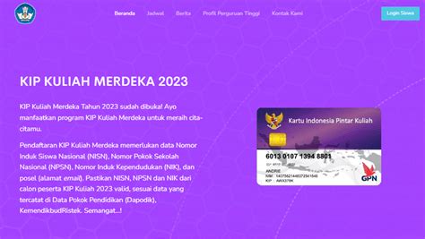 pendaftaran KIP Kuliah 2023 - Informasi Penerimaan Mahasiswa Baru & Beasiswa