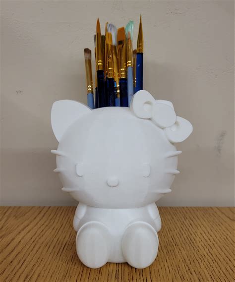 Hello Kitty Pencil/Paint Brush Holder/Container by orangethanos | Download free STL model ...