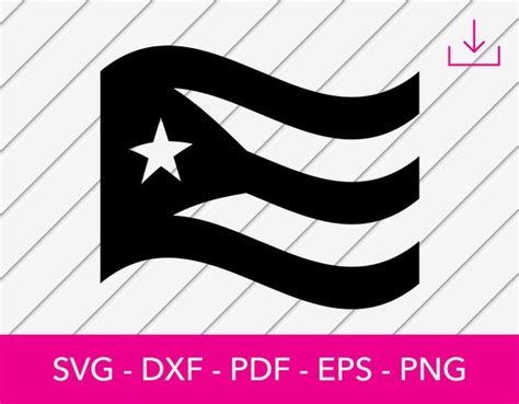 Black and White Puerto Rico Svg Puerto Rico Flag Clipart - Etsy