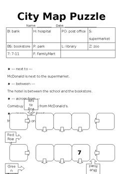 City Map Puzzle by asma chihab | TPT