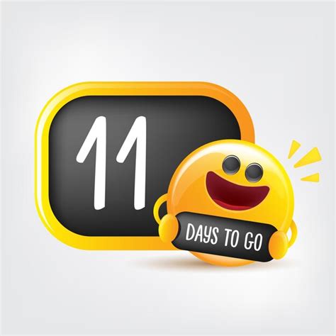 Premium Vector | 11 days to go banner design template with a smiley face holding countdown