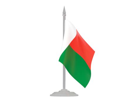 Flag with flagpole. Illustration of flag of Madagascar