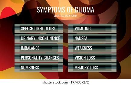 Symptoms Glioma Vector Illustration Medical Journal Stock Vector ...