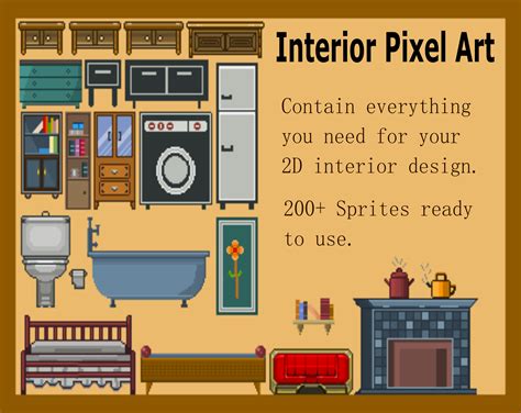 Pixel Art House Interior