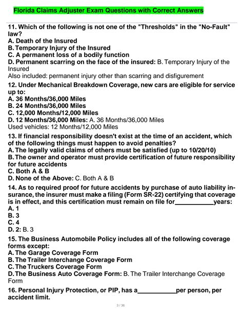 SOLUTION: Florida claims adjuster exam questions with correct answers - Studypool