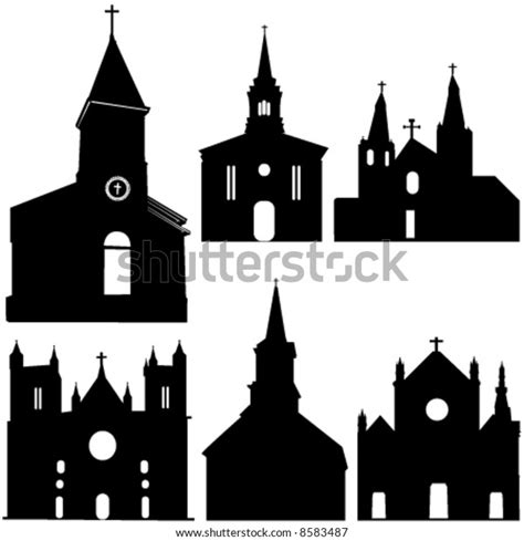 Silhouette Church Vector Art Stock Vector (Royalty Free) 8583487