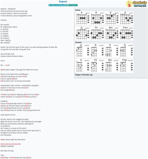 Chord: Repent - tab, song lyric, sheet, guitar, ukulele | chords.vip