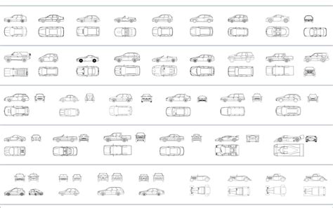 002-Vehicles-Cad-Blocks-Cars-Elevation & Plan - 3DSHOPFREE.COM