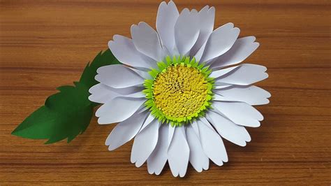 English Daisy Paper Flower | Beautiful Paper Flowers | Paper Craft in ...