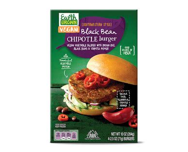 Earth Grown Black Bean Chipotle/Veggie Burger | ALDI US